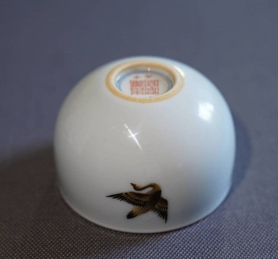 Tea Ware - Jingdezhen Antique Porcelain Teacup with Enamel Flying