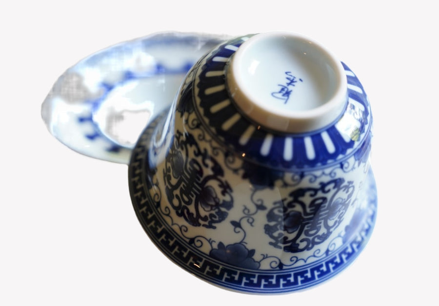 Tea Ware - Jingdezhen Blue and White Porcelain Longevity Blessing