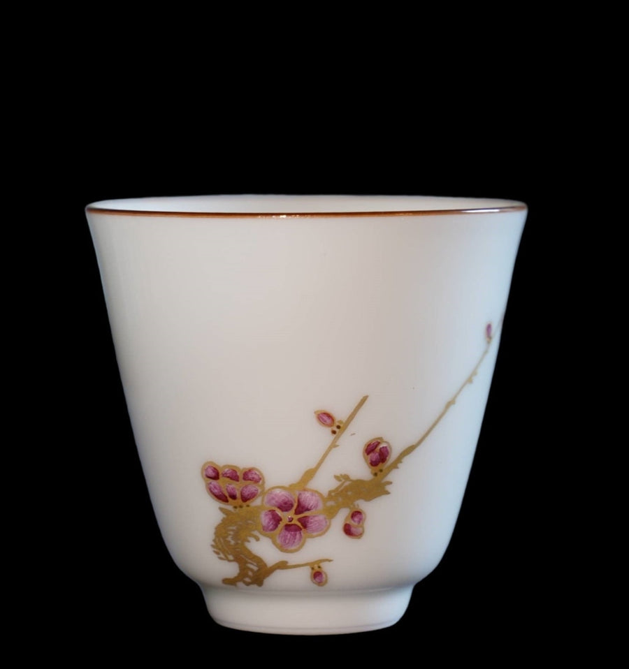 Tea Ware - Jingdezhen Gold Plated Enamel Porcelain Plum Blossom
