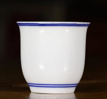 Tea Ware - Jingdezhen White Porcelain Double Line Gongfu Cup MeiMei
