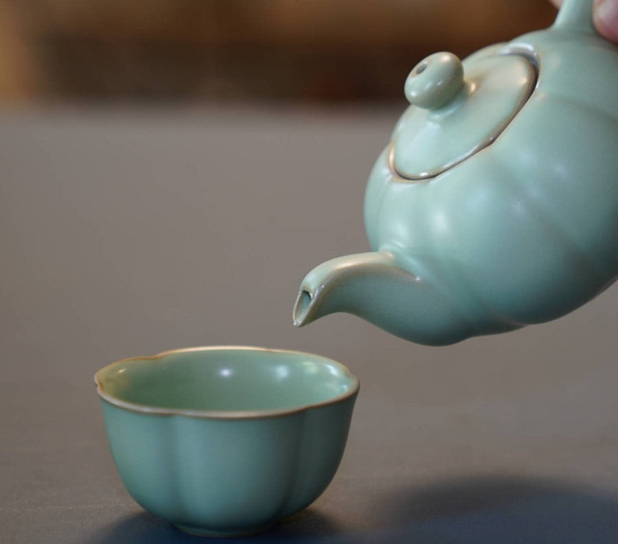 Tea Ware - Ru Kiln Porcelain Sunflower Teapot and Teacup Set MeiMei