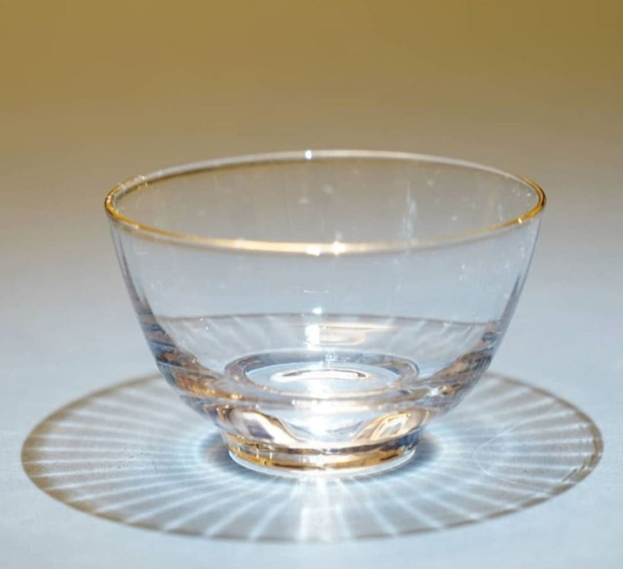 Tea Ware - Sasaki Fancy Gold Rim Clear Glass Cup Handmade MeiMei Fine