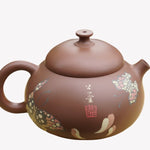Artisan Jian Shui Clay Color Filling Flower and Butterfly Teapot
