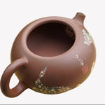 Artisan Jian Shui Clay Color Filling Flower and Butterfly Teapot