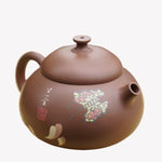Artisan Jian Shui Clay Color Filling Flower and Butterfly Teapot