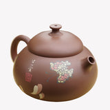 Artisan Jian Shui Clay Color Filling Flower and Butterfly Teapot