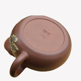 Artisan Jian Shui Clay Color Filling Flower and Butterfly Teapot