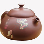 Artisan Jian Shui Clay Color Filling Flower and Butterfly Teapot