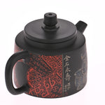 Masterpiece Jian Shui Clay Teapot Metal and Bronze Inscription Art