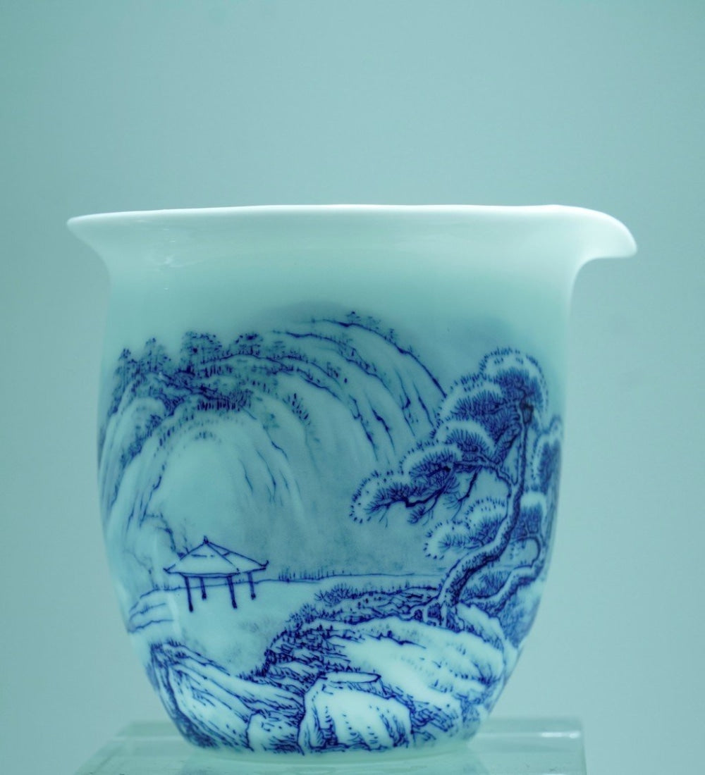 Jingdezhen Blue and White Porcelain Snow Mountain Fair Cup Pitcher