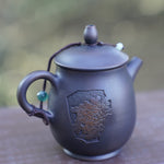 Artisan Jian Shui Purple Clay Carved Orchid Teapot