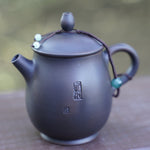 Artisan Jian Shui Purple Clay Carved Orchid Teapot