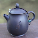 Artisan Jian Shui Purple Clay Carved Orchid Teapot
