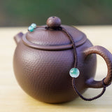 Artisan Jian Shui Purple Clay Hammered Finish with Thread Teapot