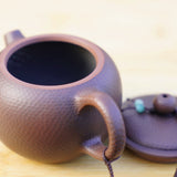 Artisan Jian Shui Purple Clay Hammered Finish with Thread Teapot