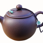 Artisan Jian Shui Purple Clay Hammered Finish with Thread Teapot