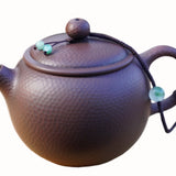 Artisan Jian Shui Purple Clay Hammered Finish with Thread Teapot