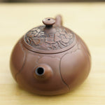 Artisan Jian Shui Purple Clay Lotus Flower Relief Teapot