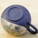 Artisan Jian Shui Purple Clay Teapot Inscribed Bird