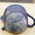 Artisan Jian Shui Purple Clay Teapot Inscribed Carving Mountainside
