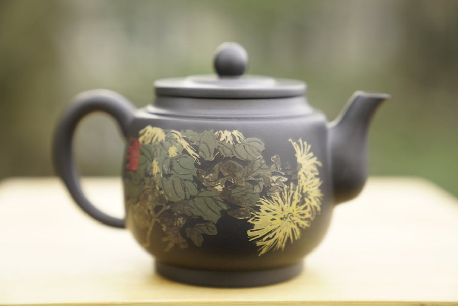 Tea Ware - Artisan Jianshui Purple Clay Inscribed Color Carving