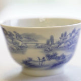 Artisan Jingdezhen Porcelain Tea Bowl Shan Shui Landscape
