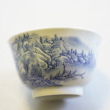 Artisan Jingdezhen Porcelain Tea Bowl Shan Shui Landscape
