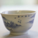 Artisan Jingdezhen Porcelain Tea Bowl Shan Shui Landscape