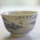 Artisan Jingdezhen Porcelain Tea Bowl Shan Shui Landscape