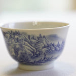 Artisan Jingdezhen Porcelain Tea Bowl Shan Shui Landscape