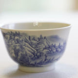 Artisan Jingdezhen Porcelain Tea Bowl Shan Shui Landscape