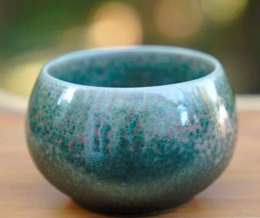 Jun Kiln Large Zen Tea Bowl Charcoal-fired Masterpiece