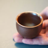 Artisan Wood fired Purple Splash Teacup Pair