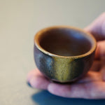 Artisan Wood fired Purple Splash Teacup Pair