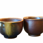 Artisan Wood fired Purple Splash Teacup Pair