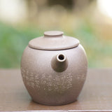 Artisan Yixing Zisha Purple Clay Teapot Big Wheel Bead Plum and Bamboo