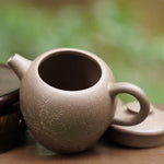 Artisan Yixing Zisha Purple Clay Teapot Big Wheel Bead Plum and Bamboo