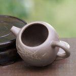 Artisan Yixing Zisha Purple Clay Teapot Big Wheel Bead Plum and Bamboo