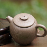 Artisan Yixing Zisha Purple Clay Teapot Big Wheel Bead Plum and Bamboo