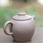 Artisan Yixing Zisha Purple Clay Teapot Big Wheel Bead Plum and Bamboo