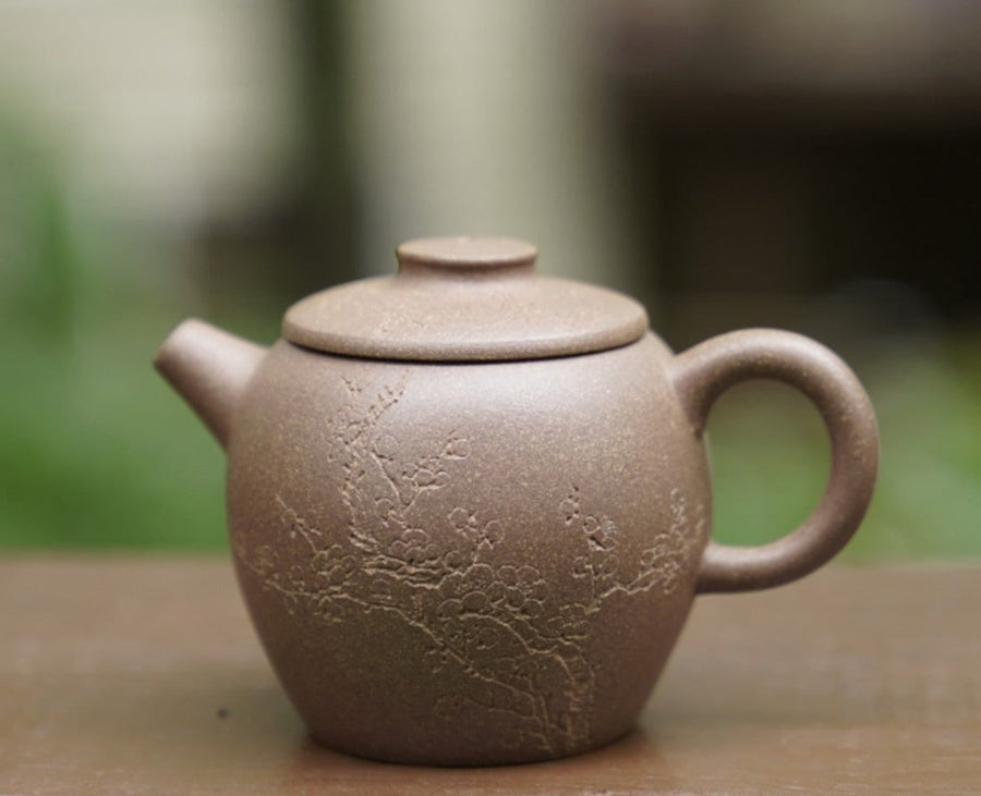 Tea Ware - Artisan Yixing Zisha Purple Clay Big Wheel Bead Teapot Plum