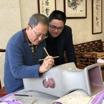 Artisan Yixing Zisha Purple Clay Teapot Big Wheel Bead Plum and Bamboo