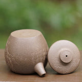 Artisan Yixing Zisha Purple Clay Teapot Big Wheel Bead Plum and Bamboo