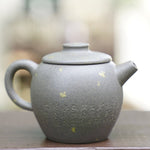 Artisan Yixing Zisha Purple Clay Big Wheel Bead Small Teapot