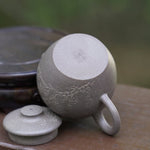 Artisan Yixing Zisha Purple Clay Big Wheel Bead Small Teapot