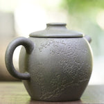 Artisan Yixing Zisha Purple Clay Big Wheel Bead Small Teapot