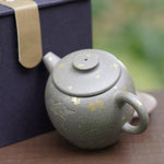 Artisan Yixing Zisha Purple Clay Big Wheel Bead Small Teapot
