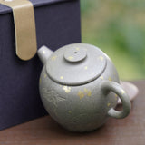 Artisan Yixing Zisha Purple Clay Big Wheel Bead Small Teapot