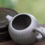 Artisan Yixing Zisha Purple Clay Big Wheel Bead Small Teapot