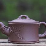 Artisan Yixing Zisha Purple Clay Teapot- Bamboo